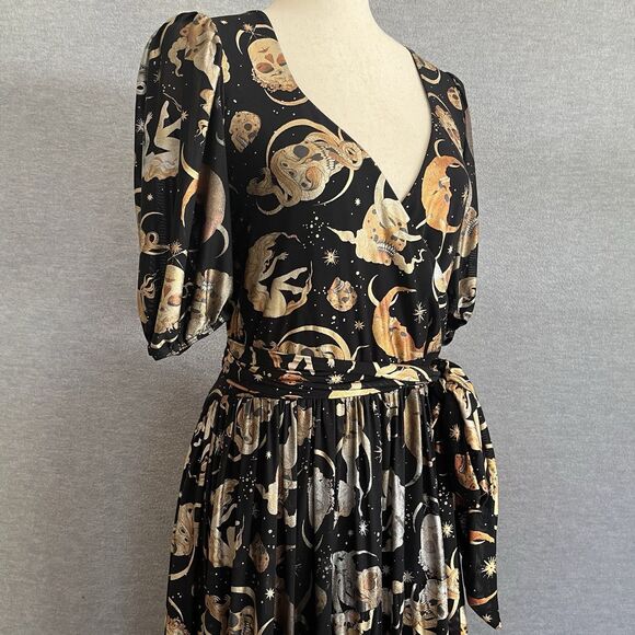 Black Milk Octobers Moon Maxi Dress Size L Whimsigoth Celestial Witchy Astrology - Picture 5 of 14